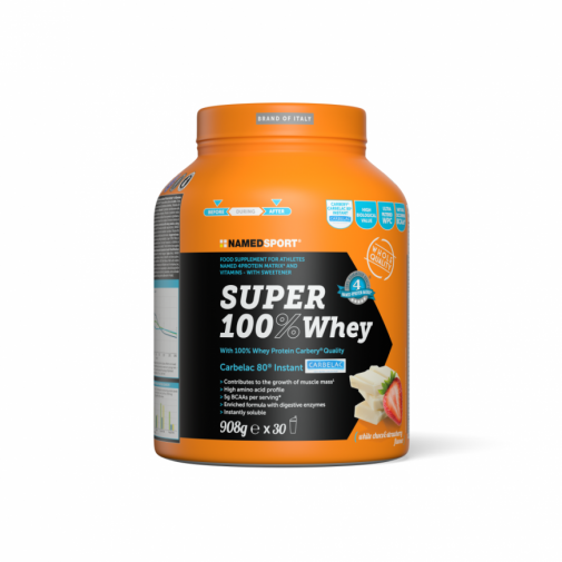 SUPER 100% WHEY White Choco & Strawberry - 908g