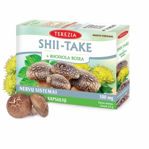 SHII-TAKE GRYBAS SU RODIOLA 60 KAPSULĖS SHII-TAKE GRYBAS SU RODIOLA 60 KAPSULĖS