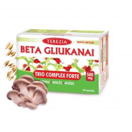 BETAGLUKANAS TRIO KOMPLEKSAS FORTE 500 MG 30 KAPSULIŲ