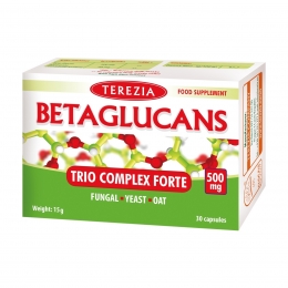 BETAGLUKANAS TRIO KOMPLEKSAS FORTE 500 MG 30 KAPSULIŲ