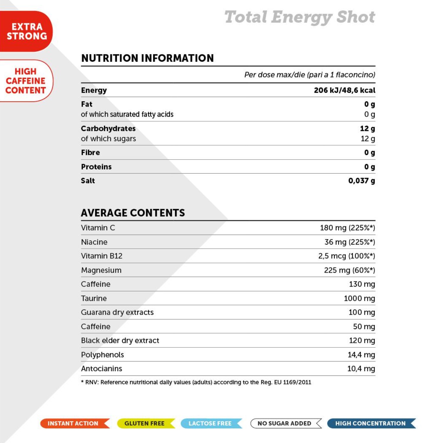 total energy shot koncentrato sudėtis natūralių šaltinių energija stiprus pagalbininkas